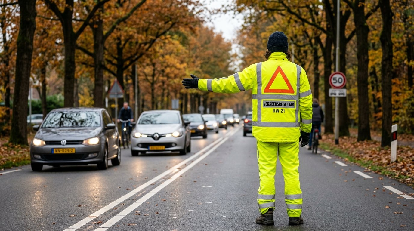 Infra medewerkers en verkeersregelaars